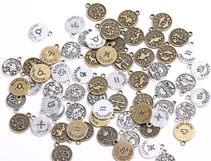 Rotondo <span class=keywords><strong>segno</strong></span> Zodiacale medaglia di fascini 15 millimetri vintage argento in ottone <span class=keywords><strong>segno</strong></span> Zodiacale charms tag 12 <span class=keywords><strong>segni</strong></span> dello Zodiaco costellazione charms tag - Product Image 5