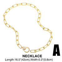 Collier chaîne épaisse en forme de trombones, ton or, avec fermoir cœur pavé, bijou fantaisie en strass pour femmes et jeunes filles, idéal pour offrir