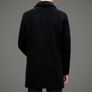 Miglior qualità monopetto Shearling Outwear in <span class=keywords><strong>pelliccia</strong></span> di pecora lungo <span class=keywords><strong>cappotto</strong></span> in camoscio da uomo per l'inverno - Product Image 5