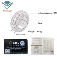 Anillo de Moissanita de Diseño de Moda, Joyería Fina de Plata de Ley 925, Anillo Hip Hop para Hombre y Mujer, Anillo Cubano con Diamante de Moissanita VVS