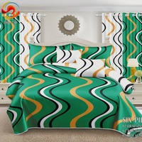 Ensemble de literie King Queen Size en gros, Draps de lit 3 places, 4 pièces, Draps de lit en polyester, 2 draps de lit avec 2 rideaux