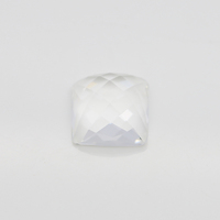 Pierre de verre synthétique blanche à facettes de forme carrée à dos plat