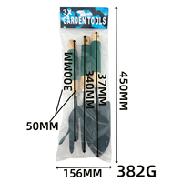 Ensemble d'outils de jardinage 3 pièces en acier au carbone avec manche en bois : truelle, fourche, outils pour la plantation, le désherbage, le creusement et le rempotage