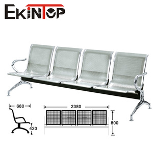เก้าอี้พักคอยสนามบิน 4 ที่นั่ง โครงเหล็กโครเมียมคุณภาพสูง ทำจากสแตนเลส - Product Image 3