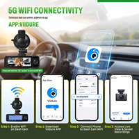 Caméra embarquée Podofo 3.16" 4K à 3 objectifs (avant, intérieur, arrière) avec enregistrement en boucle, vision nocturne, Wi-Fi intégré et GPS - Fournisseur en gros