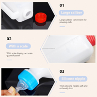 Nouveau biberon d'allaitement suspendu de 500 ml/800 ml avec poignée et tétines en plastique et caoutchouc pour l'alimentation des chèvres, des moutons et des agneaux