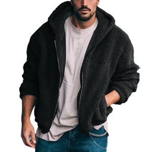 Custom Logo Warm Hooded Zippered Casual Double Sided <strong>Arctic</strong> Fleece Winter Men's <strong>Jacket</strong>