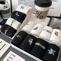 Chaussettes de sport montantes mi-mollet tendance pour l'automne-hiver, brodées, tricotées, anti-odeur, personnalisables avec impression