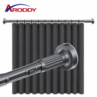 Tringle à rideau compacte ARODDY en carbone, réglable en un clic, sans dommages, blanche, antirouille, 39,4-66,9 pouces