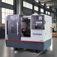 TCK36A TCK36M Mini fraiseuse avec contre-pointe hydraulique tour à métaux lit incliné Torno CNC Machine Collet Chunk Power Turret