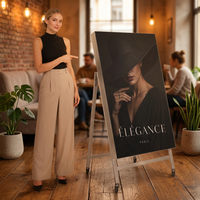 Affiche numérique mobile couleur pleine, écran LCD intérieur à contrôle de temps, affichage LED portable et pliable
