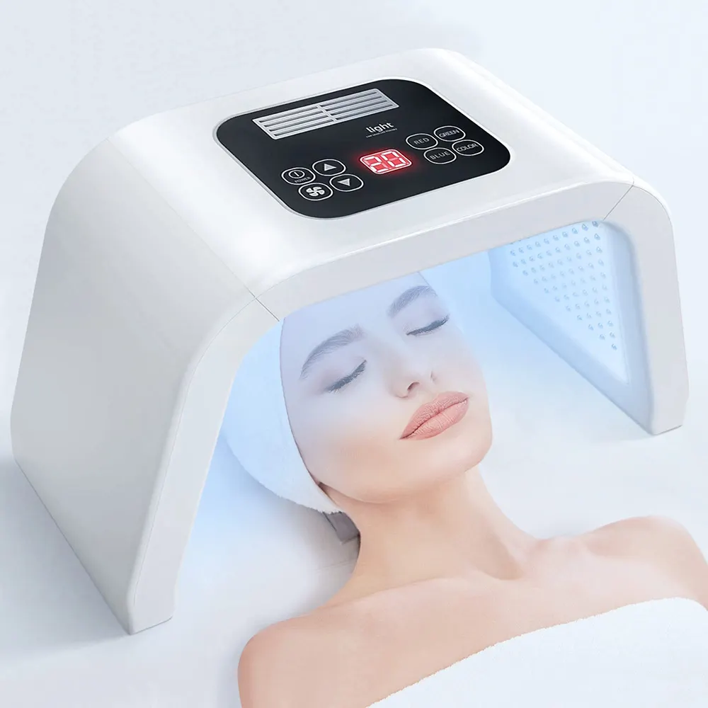 휴대용 Led 얼굴 아름다움 7 색 광자 피부 회춘 얼굴 아름다움 PDT LED 빛 치료 기계