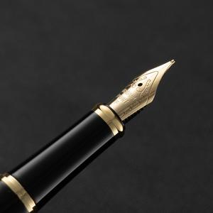 Stylos plume de signature pour réunion, cadeau d'affaires en métal noir, logo personnalisé en stock, vente en gros, pointe large, calligraphie, étudiant - Product Image 2