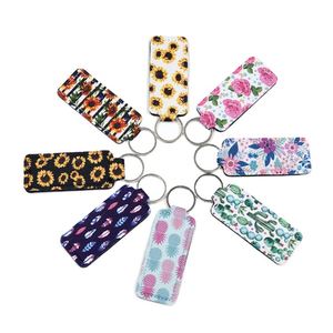Llavero de neopreno para pintalabios y bálsamo labial, funda con estampado personalizado, llavero de muñeca para mujeres y niñas - Product Image 1
