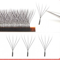 Marque privée YY 3D 4D 5D W-Shaped Lashes Wispy Fluffy Volume Technology Extension de cils 5D Clover 8-16mm Individual Lashes