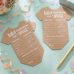 Tarjetas de Felicitación Personalizadas de Papel Kraft para Juegos y Predicciones de Baby Shower - Tarjetas de Regalo para Invitados - Product Image 4