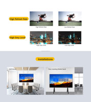 Écran interactif scolaire de 163 pouces, haute résolution 4K, LED à pas fin, système CMS intégré, avec support, OEM