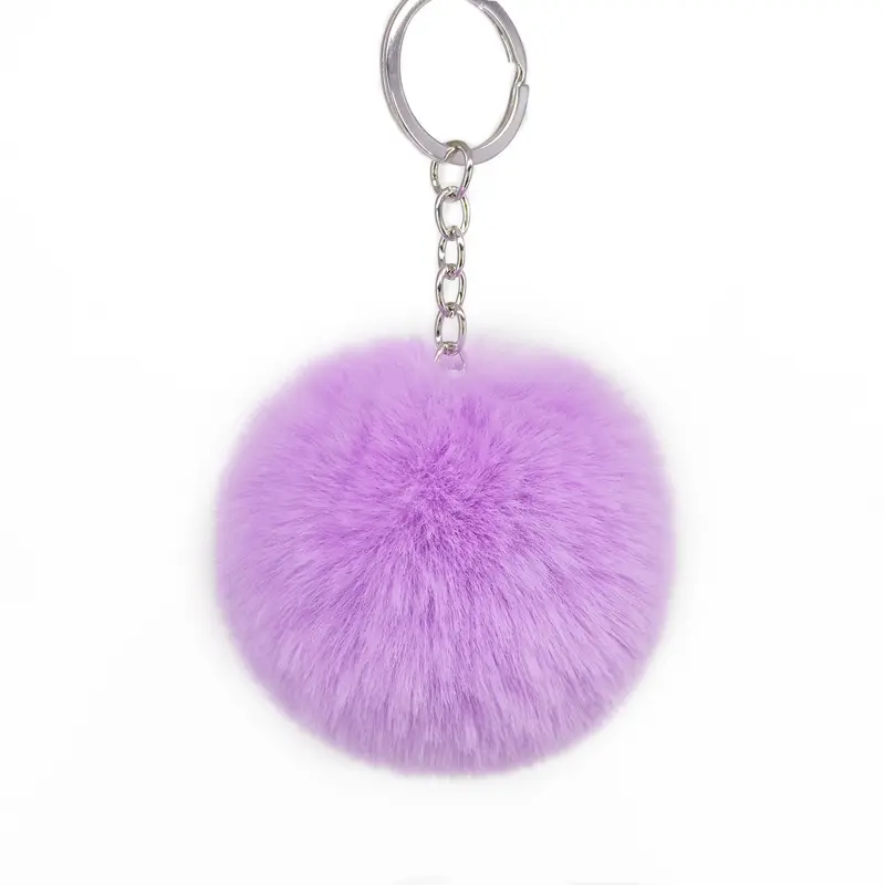 Hot Bán 2.7Inch 7Cm Giá Rẻ Cá Nhân Đơn Giản Phong Cách Fluffy Dễ Thương 7Cm Faux Fur Pompom Pompon Lông Bóng Keychain Key Houlder