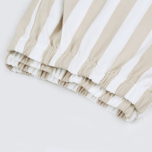 PJ-1464 Women's Striped Long Sleeve Pajama <b>Set</b> <b>Linen</b> Stripes Soft Woven Casual Sleepwear - Product Image 4