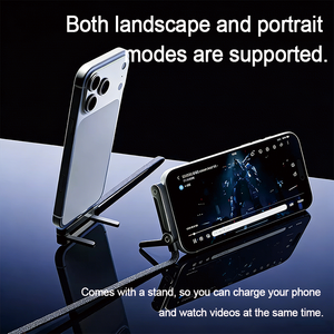 <span class=keywords><strong>2026</strong></span>年新型 240W 5A ナイロン編み込みケーブル スマホホルダー付き データ転送 480Mbps 2-in-1 急速充電ケーブル スマホ17ゲーマー向け - Product Image 3