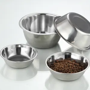 2022 Großhandel Edelstahl Pet Bowl Multi Größen Hundefutter Wasserschale