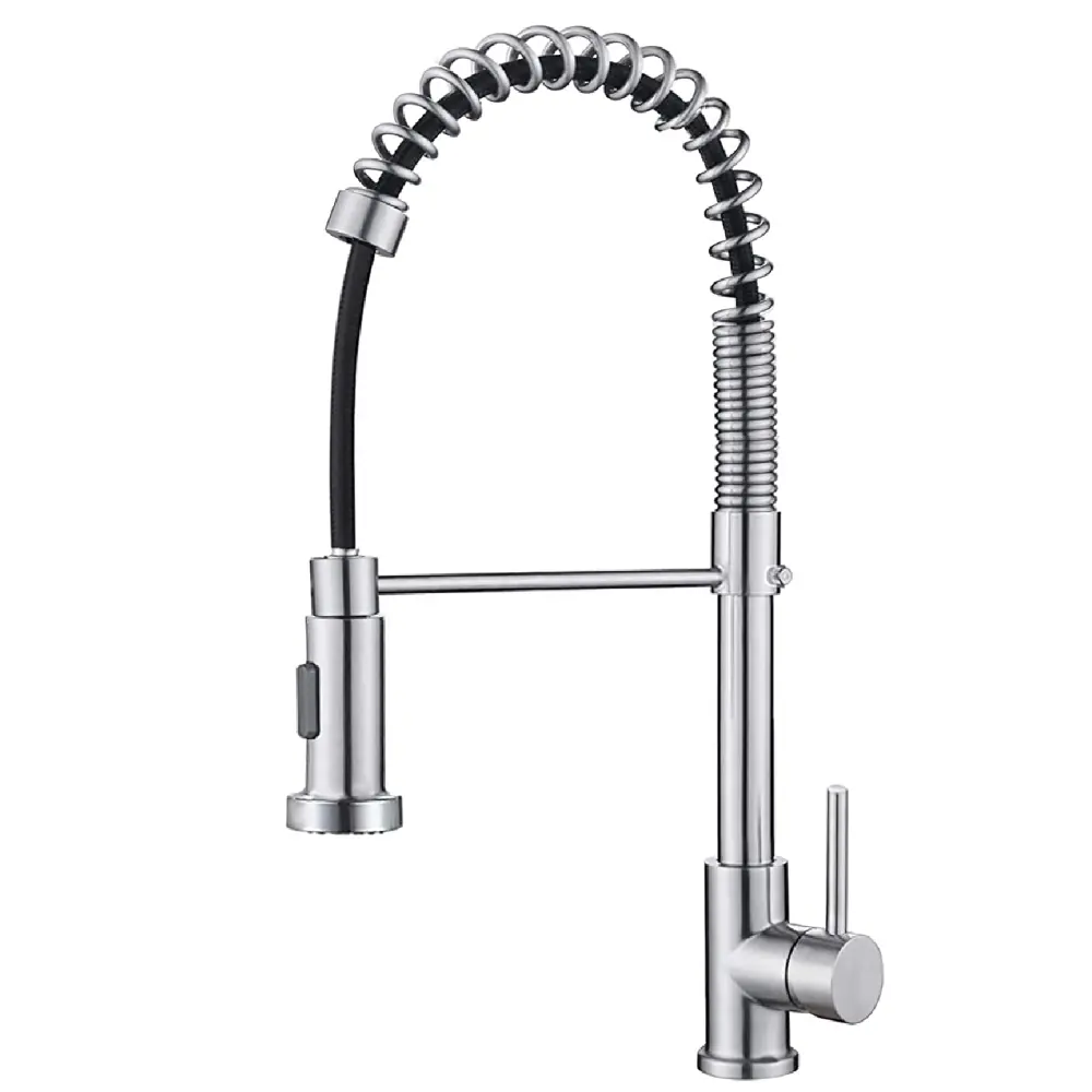 2022 Modern Single Handle Spring Kitchen Sink Faucet with Pull Out Spray Head, 2-Modes Spray, unique design kitchen mixer