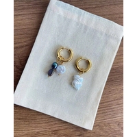 Pendientes Colgantes de Perlas de Agua Dulce, Aros Irregulares Barrocos Chapados en Oro, Joyería Minimalista y Delicada para Boda, Regalo para Ella