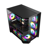 Boîtier de jeu en alliage d'aluminium Ruix Ultra Pro New Transparent Tempered Glass ATX Full Tower avec support pour refroidisseur liquide de 360 mm