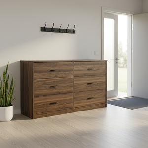 Cassettiera Grande con Ampio Spazio di Archiviazione, Facile da Montare, Cassetti con Maniglie Nere, Mobile Moderno a 6 Cassetti per Soggiorno, Casa, Bar, Stile Rustico Convertibile - Product Image 2