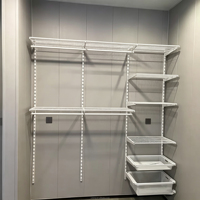 Étagère murale extensible en acier avec porte en MDF réglable pour la maison, le magasin, les chapeaux, les chaussures, les expositions artisanales