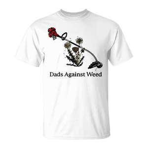 T-shirt Dads Against Weed pour hommes, en coton, col rond, décontracté, avec motif graphique, pour la fête des pères, jardinage, entretien des pelouses - Product Image 3