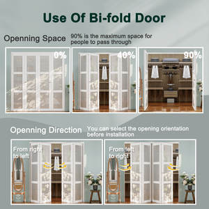 Nội Bộ Bi gấp cửa màu trắng rắn gỗ MDF bi gấp cửa tủ quần áo nội thất bi gấp cửa - Product Image 5