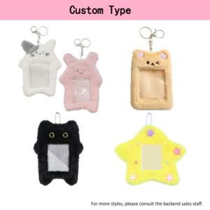 Özel bts özel kılıf anahtarlık sevimli hayvan kabarık yumuşak fotoğraf kartı bts peluş kart tutucu - Product Image 2