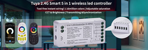 2.4G không dây 5-in-1 <span class=keywords><strong>Led</strong></span> điều khiển Dimmable DC12-24V PWM 12A dải đèn tương thích tuya App Alexa Google nhà Wifi chuyển đổi - Product Image 4