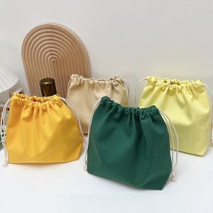 Sacs de maquillage en toile de couleur unie pochette à cordon <span class=keywords><strong>minimaliste</strong></span> moderne cosmétiques et organisateur de clés sac de rangement portable en gros - Product Image 2