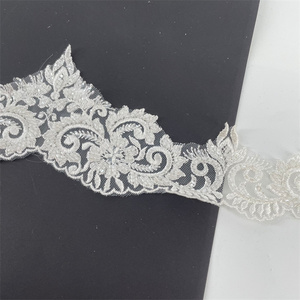 Mới đến 12cm <span class=keywords><strong>Net</strong></span> thêu đính cườm ren trang trí cho trang phục - Product Image 5