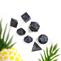 Usine 7 pièces polyédriques Mini 6mm mdn jeu de dés en métal D20 et forme creuse ronde pour jeu RPG