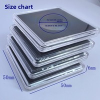 Petite boîte de présentation carrée transparente en plastique pour pièces commémoratives, médailles, badges, objets de collection, modèle YHT-605 002