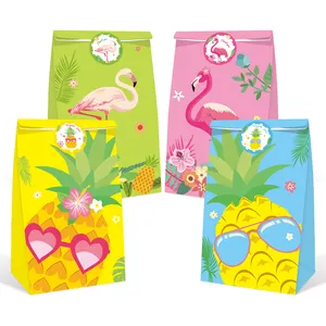 Flamingo En Ananas Goodie Cadeau Zakjes Hawaiian Luau Party Snoep Traktatie Zakjes Met Stickers