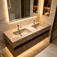 Dalles de marbre Emperador polies, imperméables, de conception moderne, style espagnol, pour salle de bain, hôtel, appartement, salle à manger, lavabo et revêtement de sol