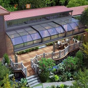 หลังคากระจกแบบโค้งหรือแบนสำหรับห้องซันรูมภายนอกอาคาร แบบพับเก็บได้ |   กันน้ำ แสงผ่านได้ดี ดีไซน์ทันสมัย สำหรับสวน/วิลล่า - Product Image 3