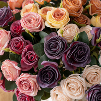 Fleurs murales artificielles en plastique de style européen Vcare, roses faites à la main, pour la décoration de la maison, utilisation en mariage, toucher naturel