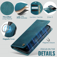 Étui de téléphone en cuir microfibre CaseMe pour iPhone 16E 15 Pro Max 14 13 Portefeuille 2 en 1 Porte-cartes détachable pour iPhone 16