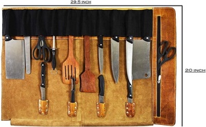 OEM personnalisé en <span class=keywords><strong>cuir</strong></span> véritable voyage multifonction <span class=keywords><strong>couteau</strong></span> de chef étui à roulettes - Product Image 2