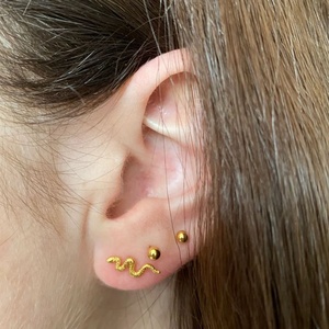 1 pieza Mini piercing serpiente de plata de ley 925 roscado Labret pendientes de plata de la hélice <span class=keywords><strong>Tragus</strong></span> pendiente de las mujeres joyería de todos los días - Product Image 3