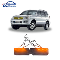 Grille de calandre avec petit éclairage jaune, ancien modèle, pour Toyota Land Cruiser LC120, avec moustiquaire en acier inoxydable, accessoires de modification pour Prado 03-09