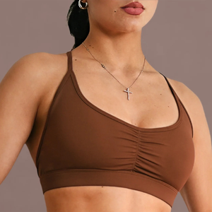 Ensemble de vêtements de sport respirant avec logo personnalisé, soutien-gorge de sport, leggings de yoga, tenue de fitness active - Product Image 3