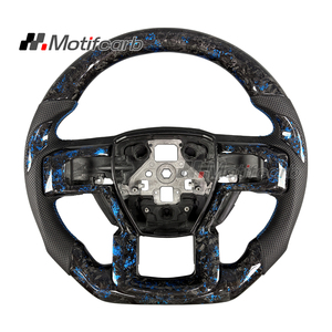 Volant personnalisé en fibre de carbone forgée bleue pour Ford F150 F250 F350 Raptor XLT 4x4 Shelby 2015-2023, amélioration de l'intérieur - Product Image 1