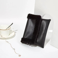 Pasokan Global rantai kustom Paparazzi # PA0458 penutup bulu Vegan kulit Pu tas Clutch pesta malam untuk wanita 2026AW
