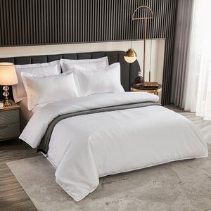 Juego de Sábanas de Algodón Blanco de Lujo Personalizadas para Lavandería, <span class=keywords><strong>Alquiler</strong></span>, Lavado, Hoteles, con Funda de Edredón y Funda de Almohada - Product Image 2